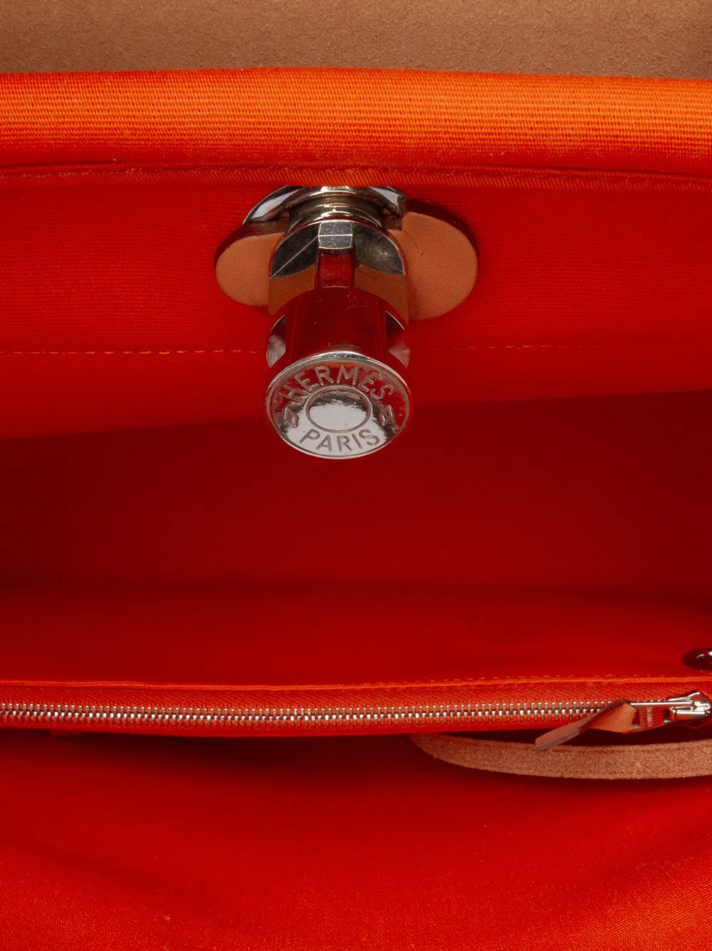 Pre-owned Hermes 2014 Toile Herbag Zip 31 Satchel In Brown