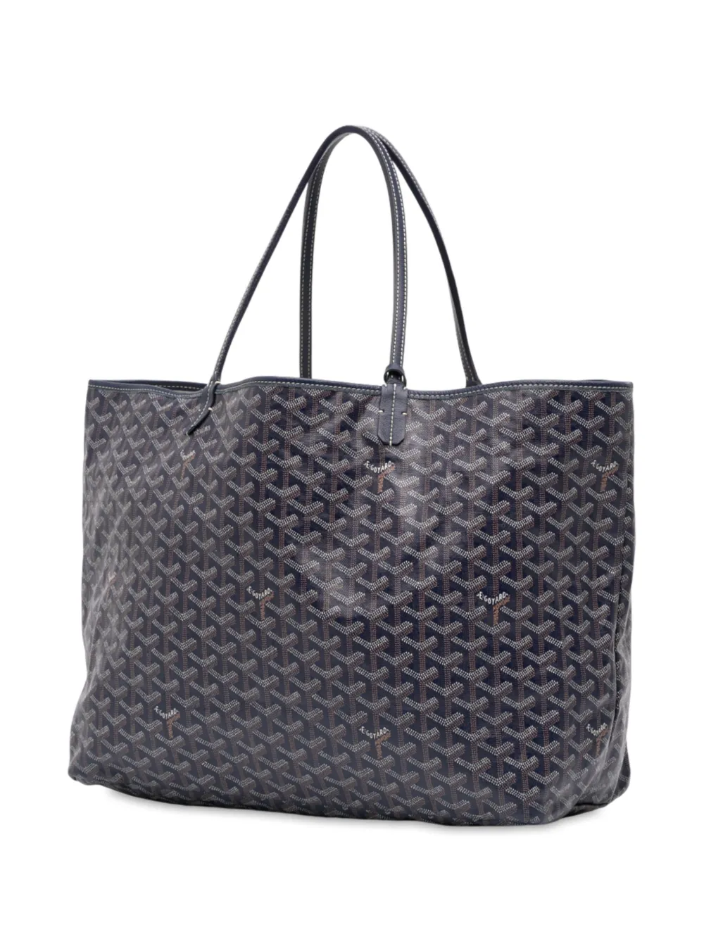 Pre-owned Goyard 2017 Ine Saint Louis Gm Tote Bag In Blue