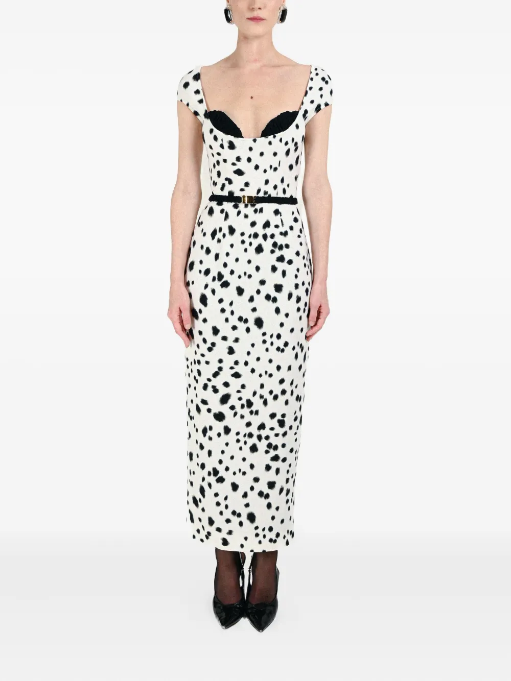 Rowen Rose robe ceinturée à motif dalmatien | Robes de soirée & robes de cocktail | Image 2
