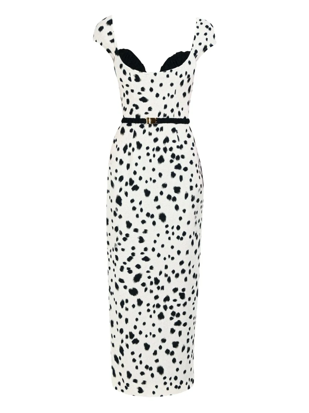 Rowen Rose robe ceinturée à motif dalmatien | blanc | Image 1