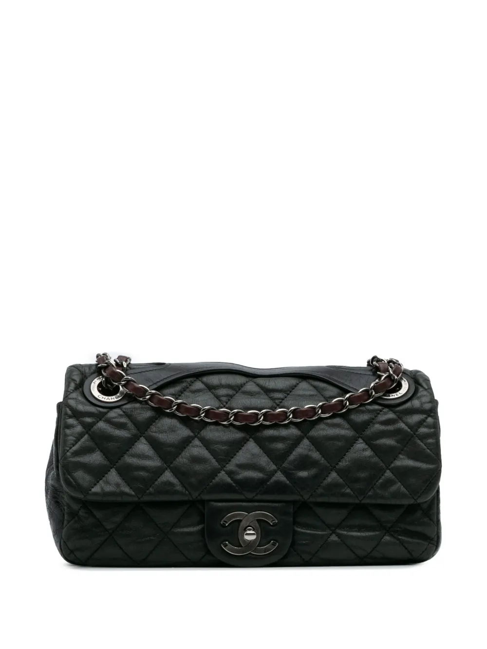 Pre-owned Chanel 2009-2010 Medium Iridescent Calfskin In The Mix Flap Satchel In Green