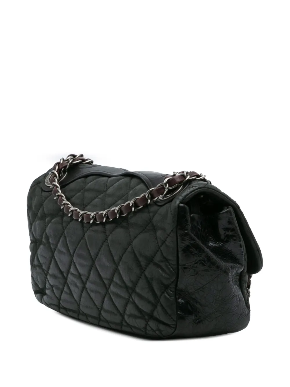 Pre-owned Chanel 2009-2010 Medium Iridescent Calfskin In The Mix Flap Satchel In Green