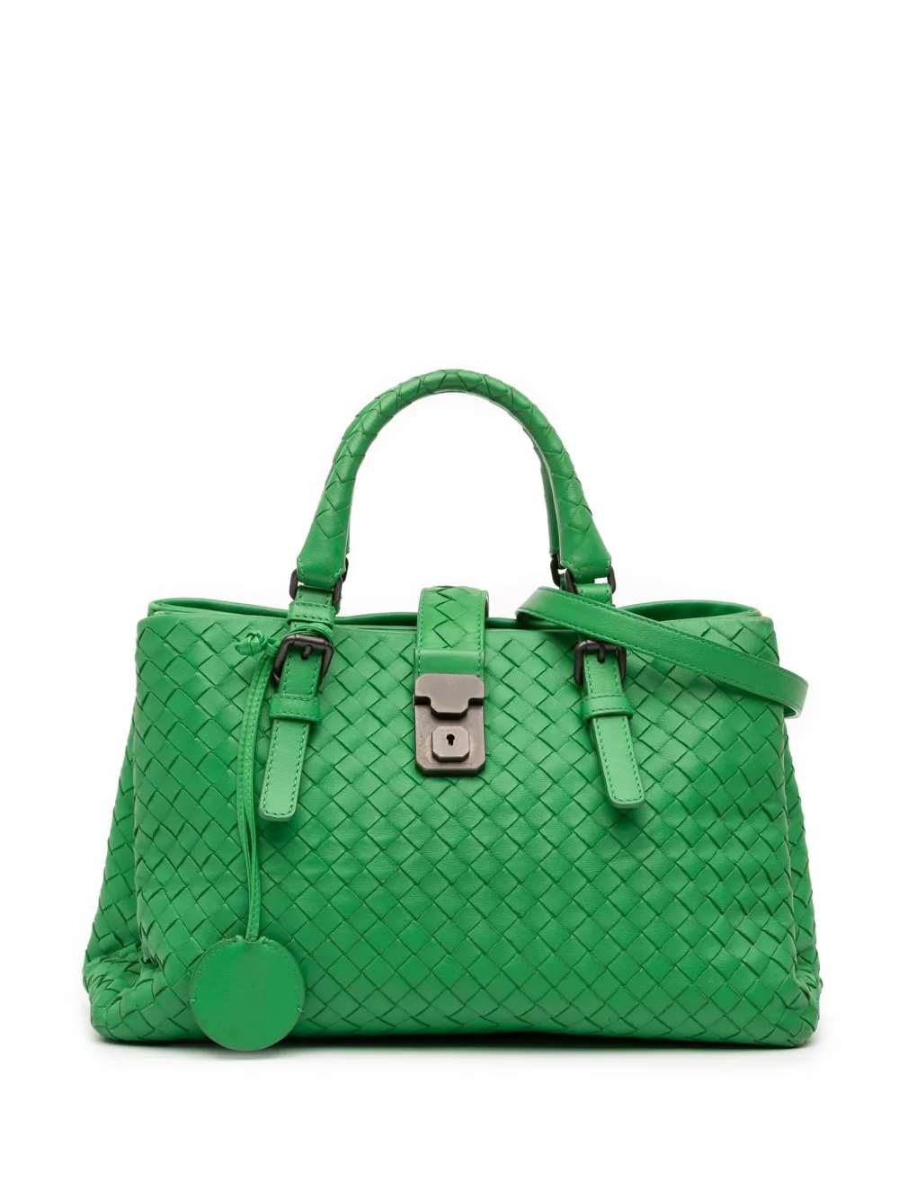Bottega Veneta Pre-Owned 2012-2025 スモール ナッパ イントレチャート ローマ サッチェルバッグ - Bottega Veneta Pre-Owned 2012-2025 スモール ナッパ イントレチャート ローマ サッチェルバッグ -