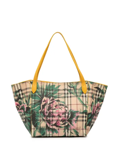 Burberry Pre-Owned 2000-2017 Small Haymarket Check Floral Print Coated Canvas Canterbury tote bag