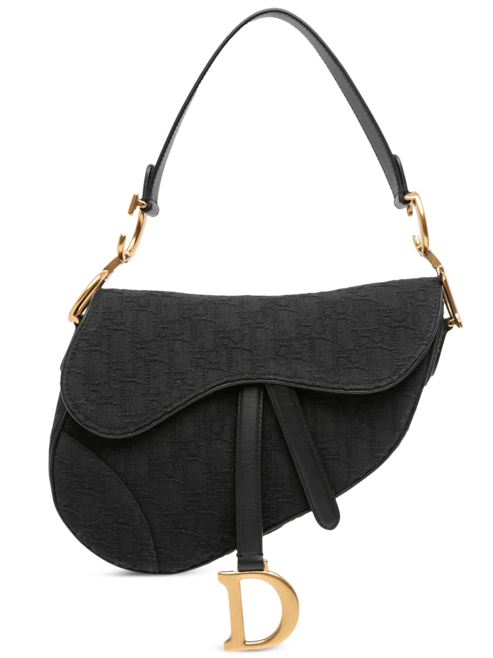 Christian Dior Pre-Owned 2020 Oblique Canvas Saddle Bag shoulder bag | Black | Image 1