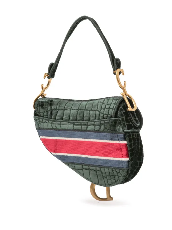 Christian Dior Pre-Owned 2021 Velvet Embroidered Crocodile Effect