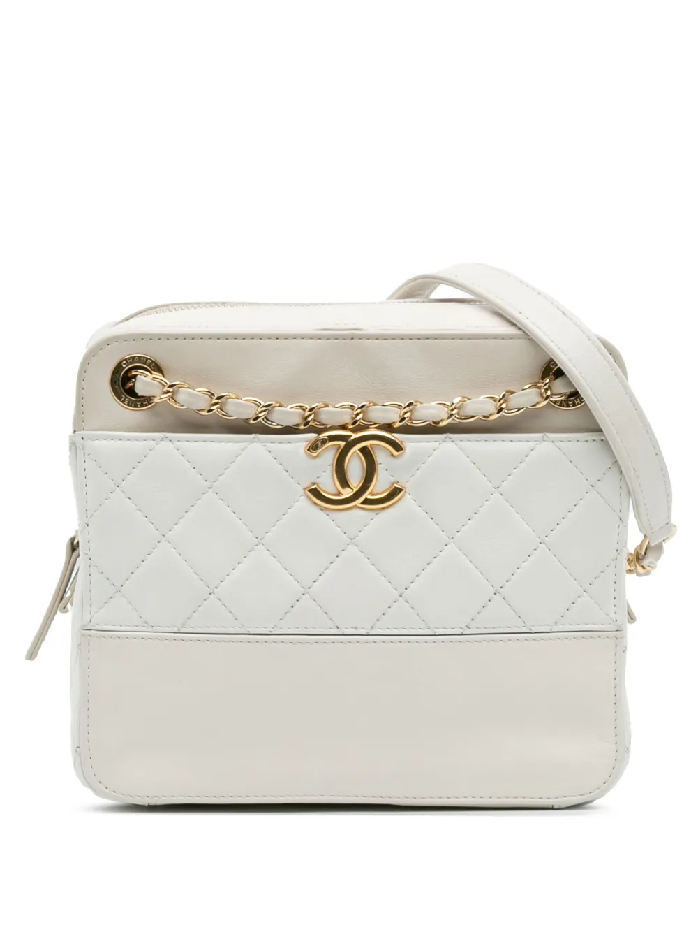 CHANEL Pre-Owned 2019 ココマーク マトラッセ ラムスキン チェーン ショルダーバッグ - ホワイト CHANEL Pre-Owned 2019 ココマーク マトラッセ ラムスキン チェーン ショルダーバッグ - ホワイト