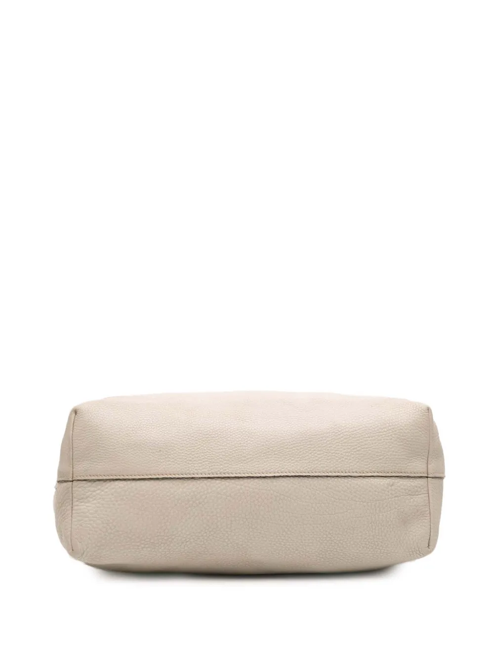 Pre-owned Prada 2010-2025 Vitello Daino Front Pocket Tote Satchel In White