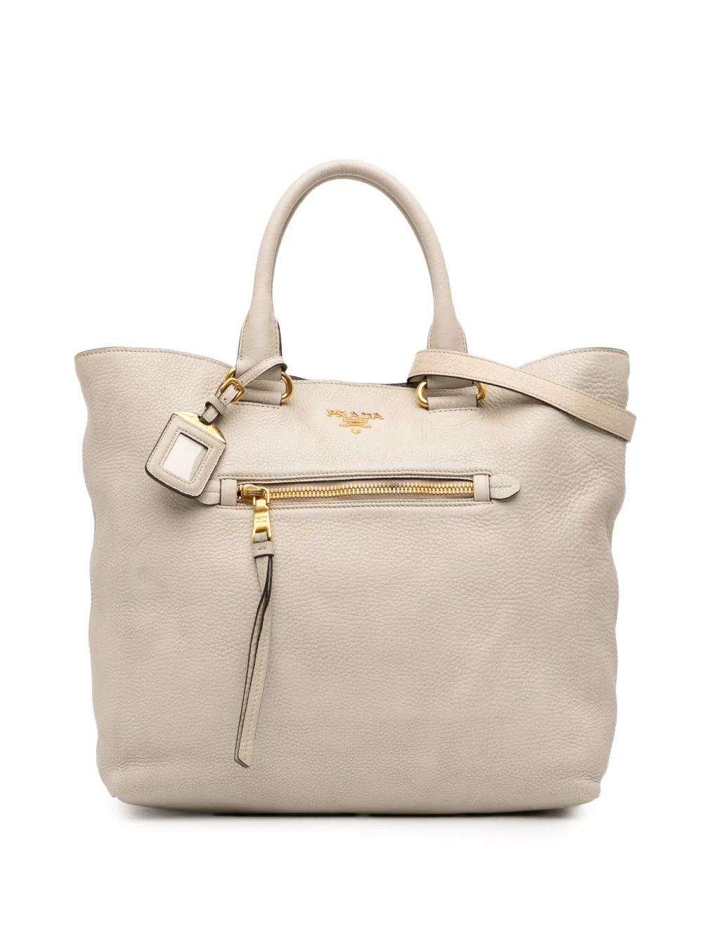 Prada Pre-Owned bolsa satchel Vitello Daino Front Pocket 2010-2025 | blanco | Image 1