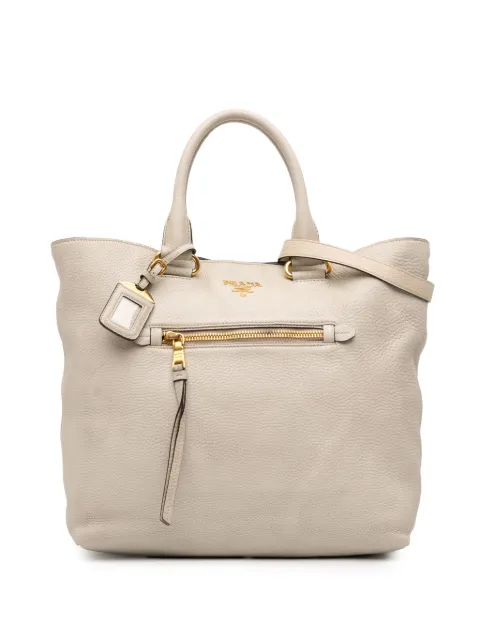 Prada Pre-Owned 2010-2025 Vitello Daino Satchel-Tasche mit Vordertasche