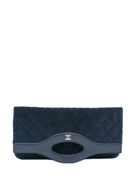 CHANEL Pre-Owned 2019 gesteppte Clutch aus Samt 31cm