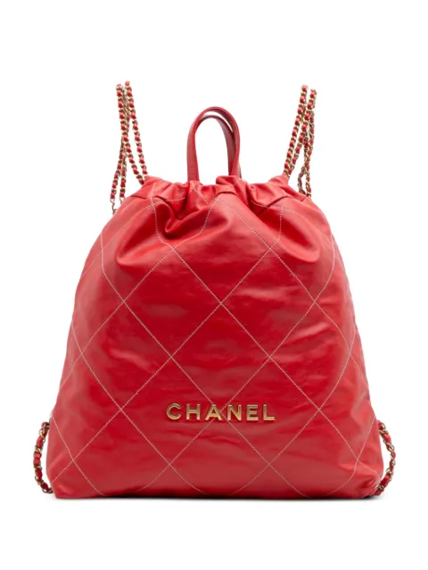 CHANEL Pre-Owned 2021-2025 Large Shiny Quilted Calfskin 22 backpack