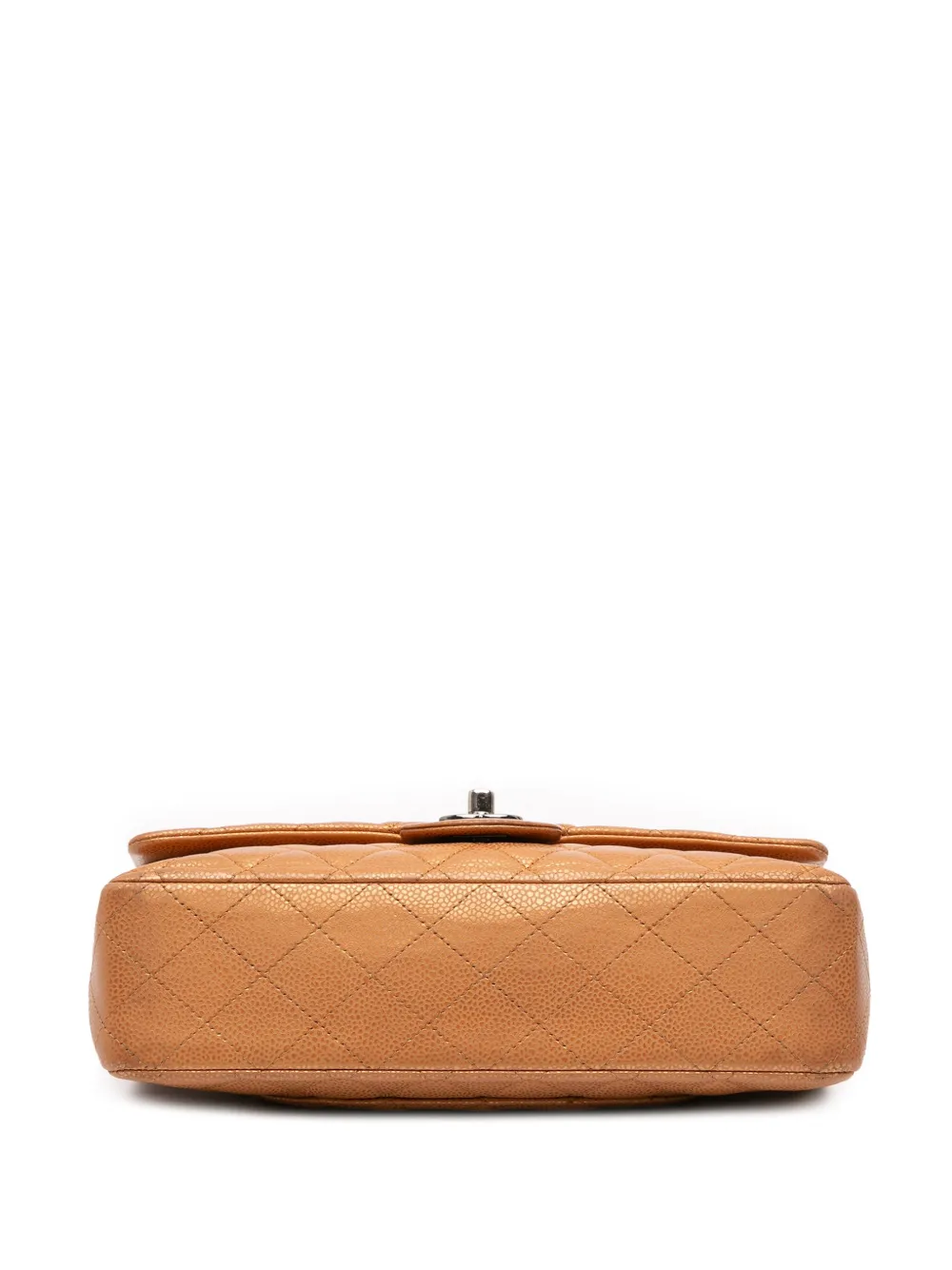 Pre-owned Chanel 2010-2011 Medium Classic Metallic Caviar Double Flap Shoulder Bag In Brown