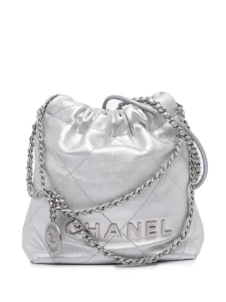 CHANEL Pre-Owned 2021-2025 ミニ メタリック カーフスキン 22
