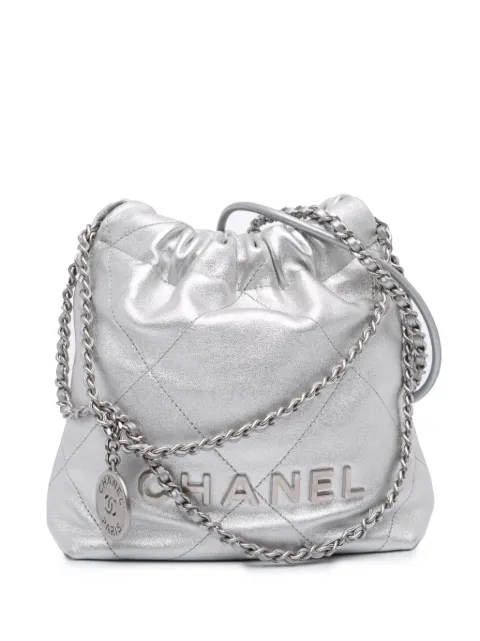 CHANEL Pre-Owned 2021-2025 Mini Metallic Calfskin 22 satchel