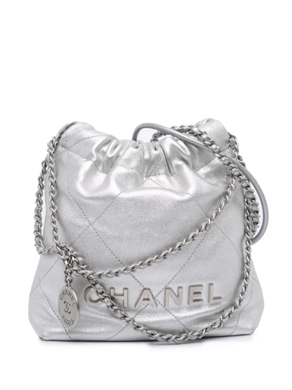 CHANEL Pre-Owned 2021-2025 ミニ メタリック カーフスキン 22