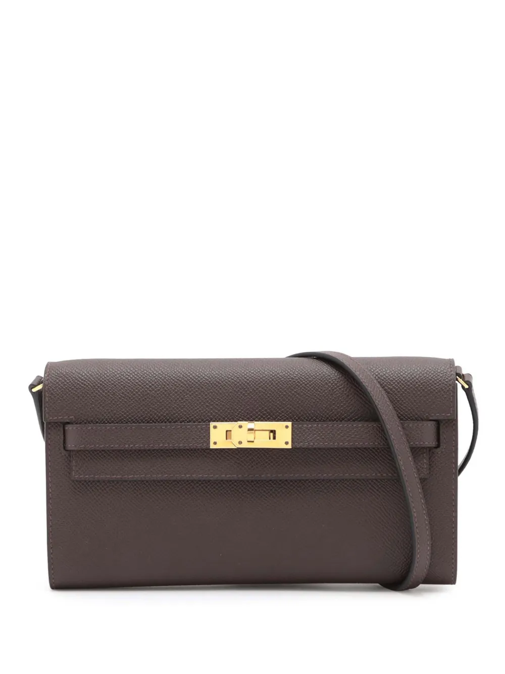 Hermès Pre-Owned 2022 Epsom Kelly To Go Wallet crossbody bag - ブラウン Hermès Pre-Owned 2022 Epsom Kelly To Go Wallet crossbody bag - ブラウン