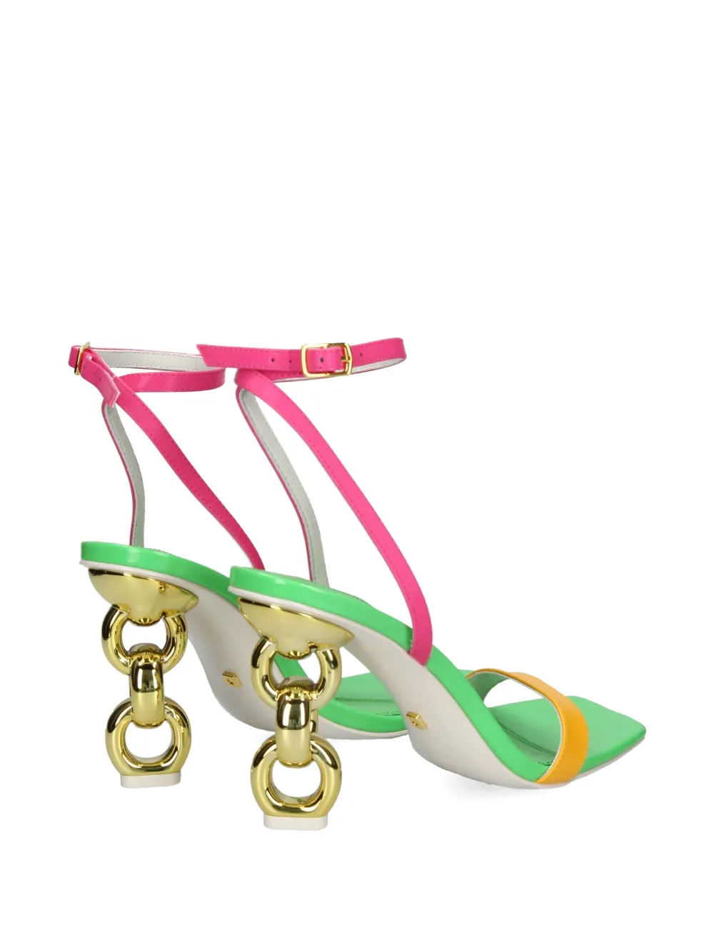 Kat Maconie 90mm Riri Chain-heel Sandals In Green