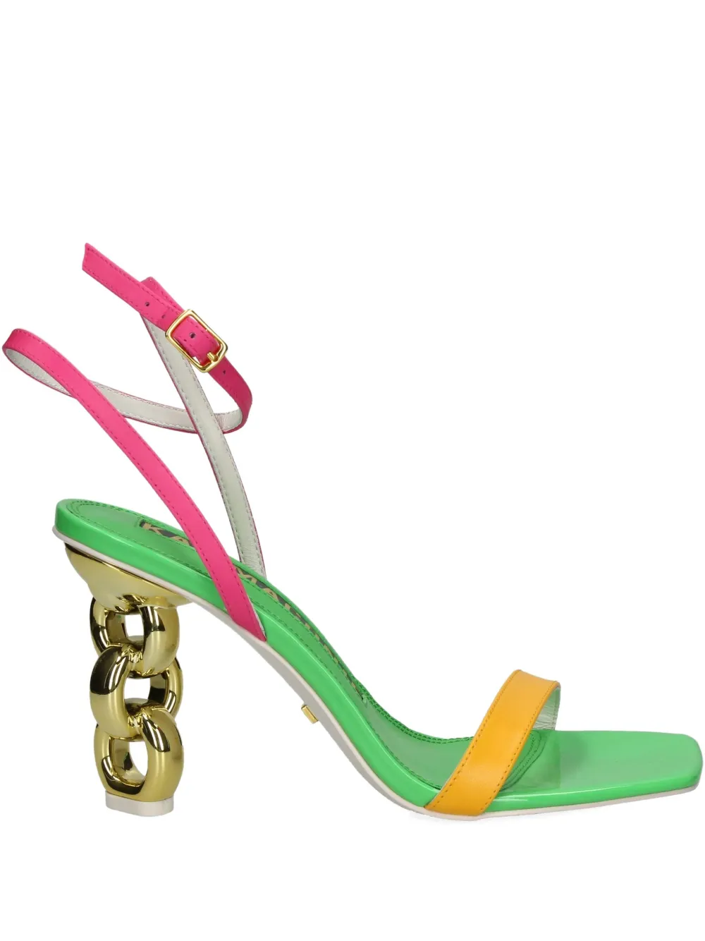 Kat Maconie 90mm Riri Chain-heel Sandals In Green
