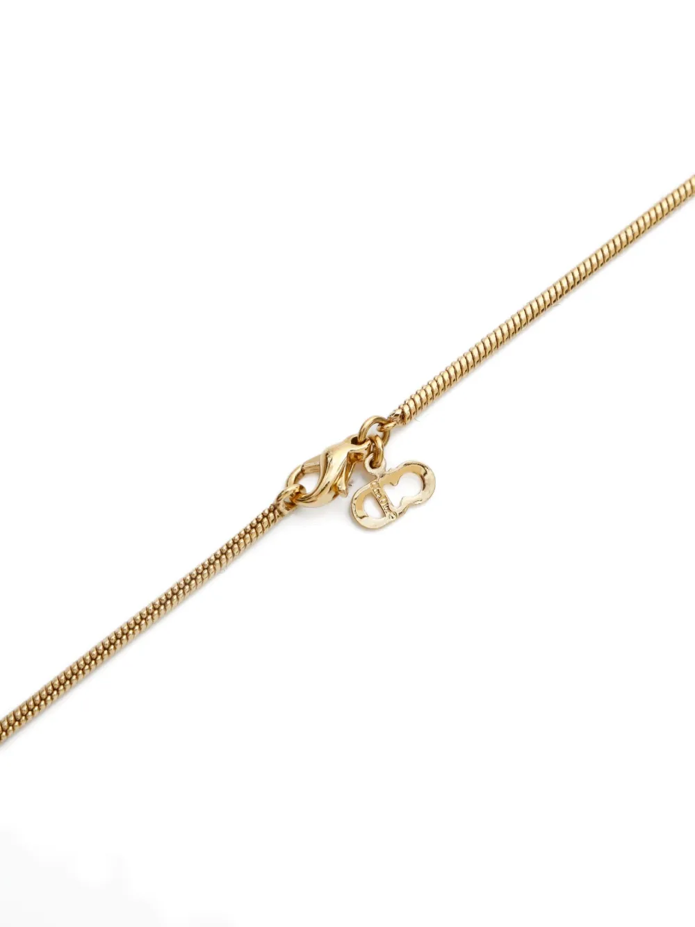 Pre-owned Dior 1980-2000s Logo-pendant Necklace In Gold