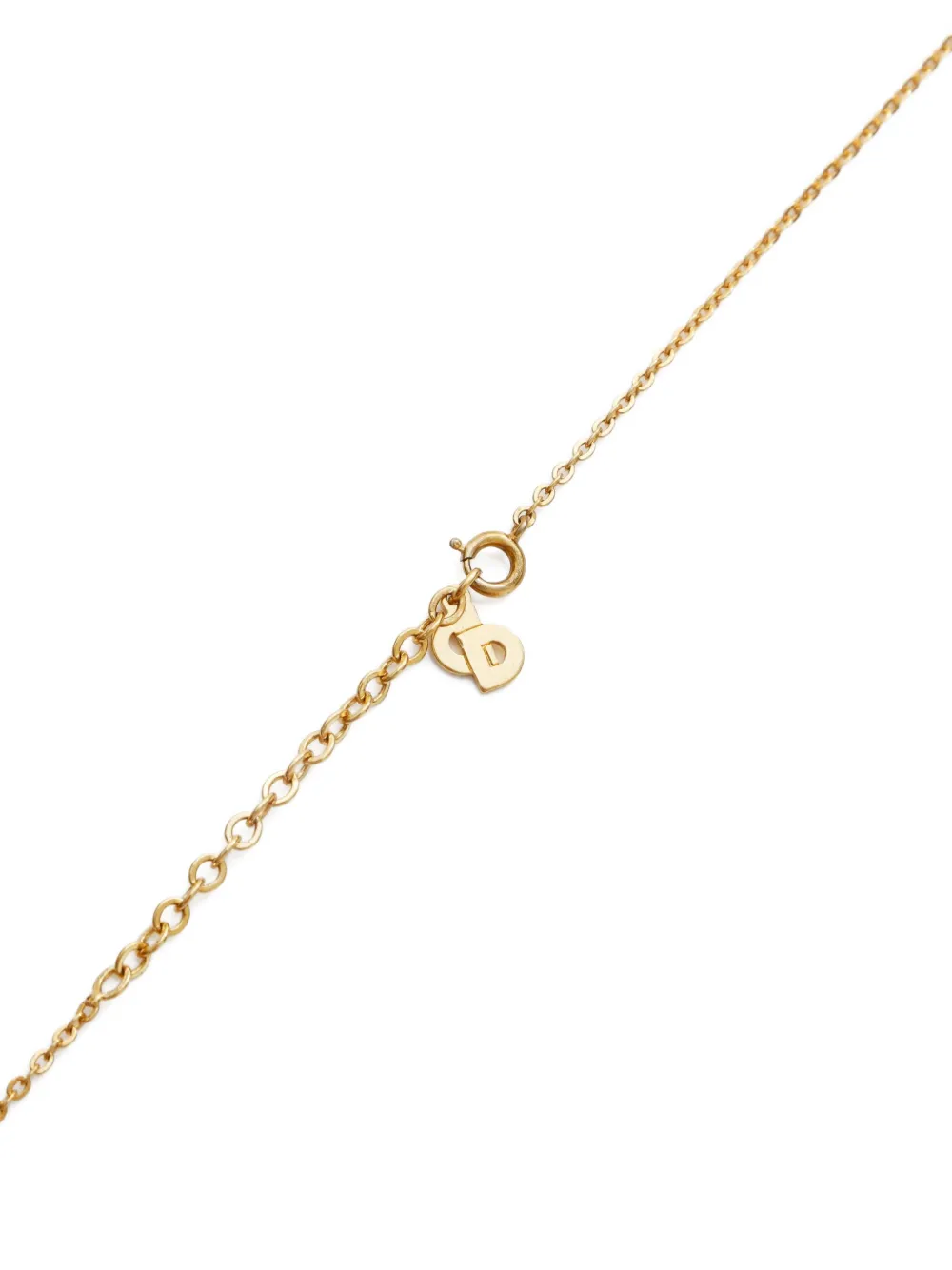 Pre-owned Dior 1980-2000 Logo-pendant Necklace In Gold