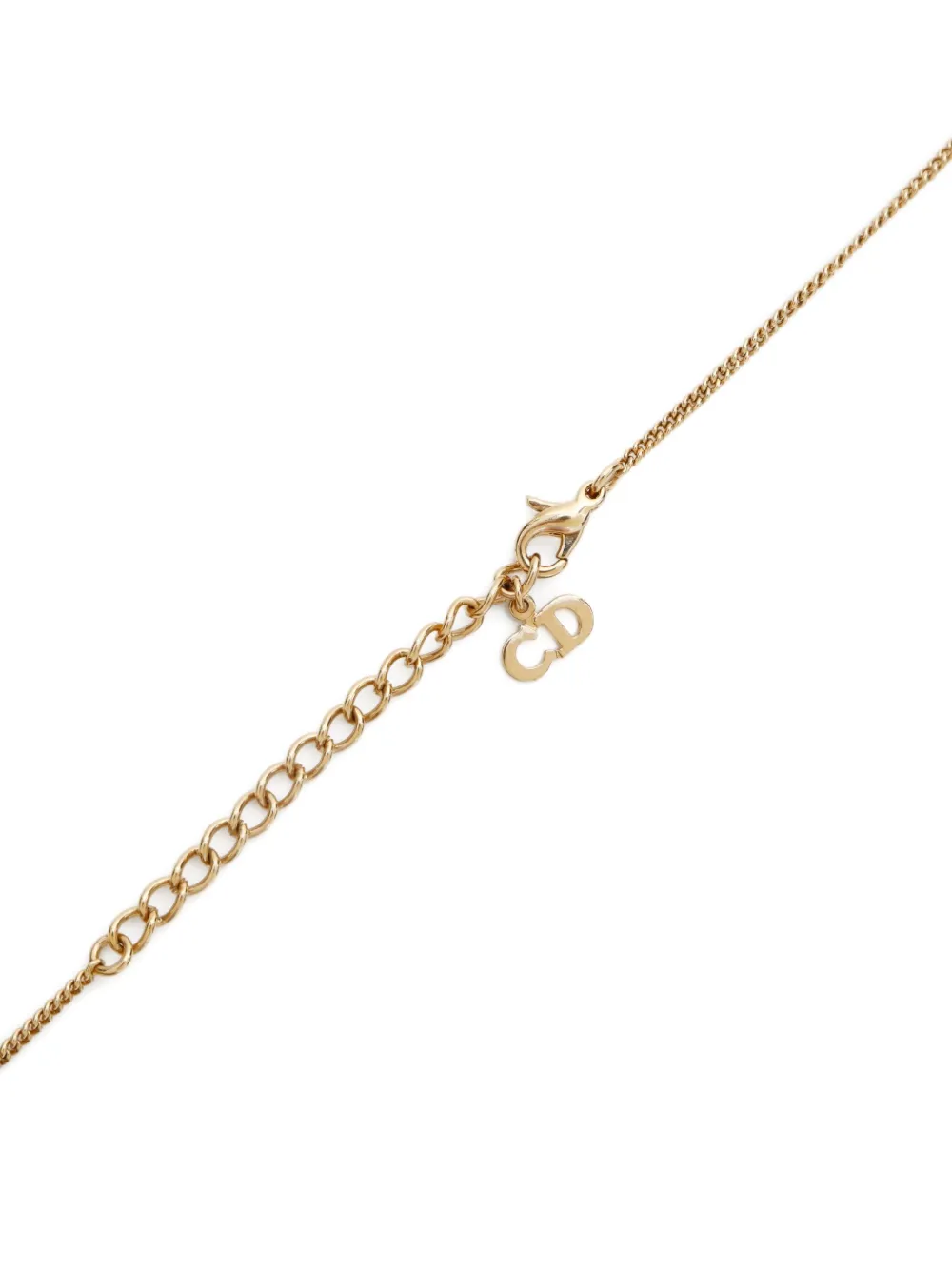 Pre-owned Dior 1980-2000s Logo-pendant Necklace In Gold