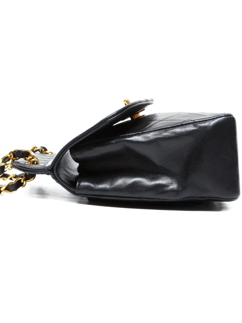 Pre-owned Chanel 1989-1991 Classic Flap Quilted Chain Shoulder Bag In Black