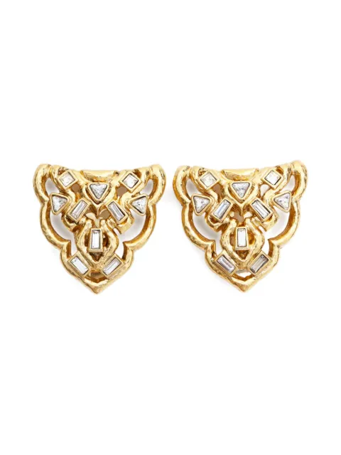 Saint Laurent Pre-Owned  1980-2000s embellished clip-on earrings