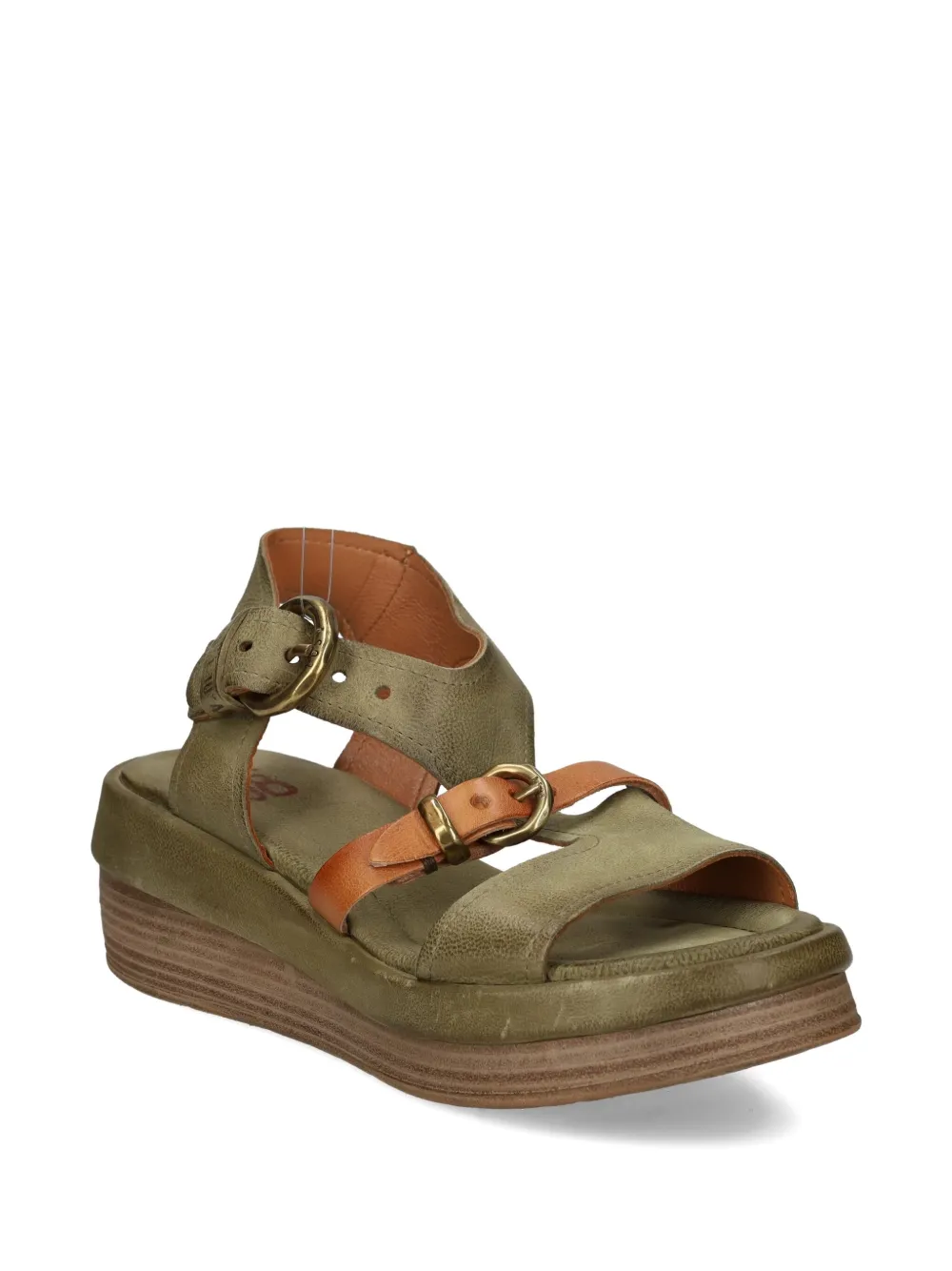 A.S.98 Stanley sandalen met gesp Groen