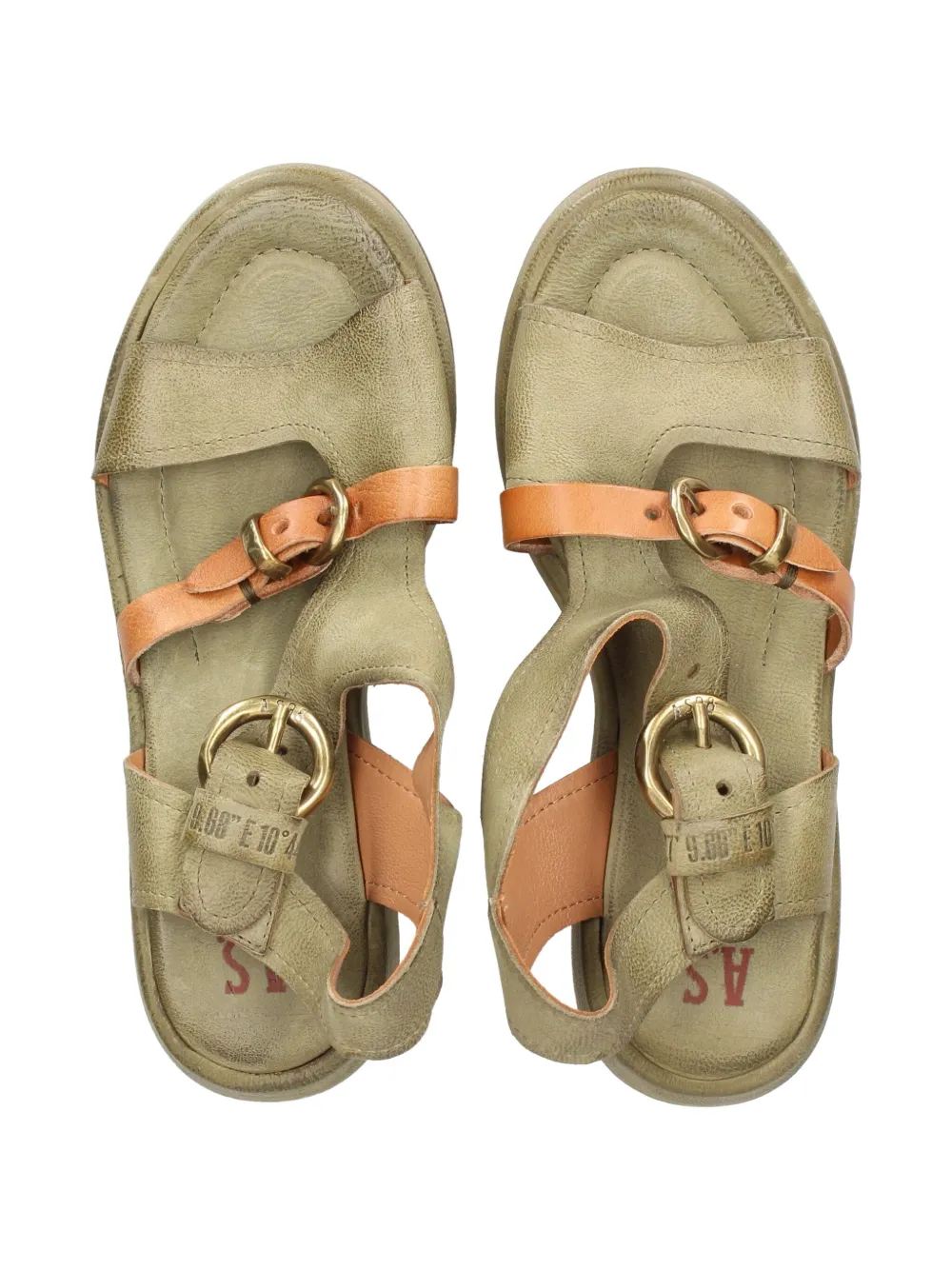 A.S.98 Stanley sandalen met gesp Groen