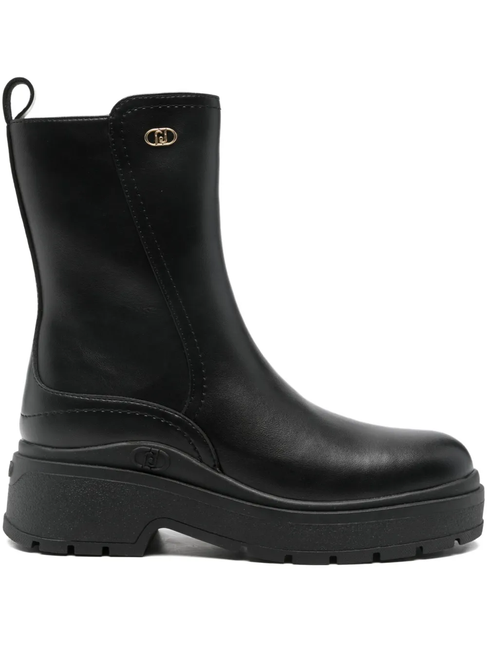 Liu •jo Andrea Logo-plaque Ankle Boots In Black