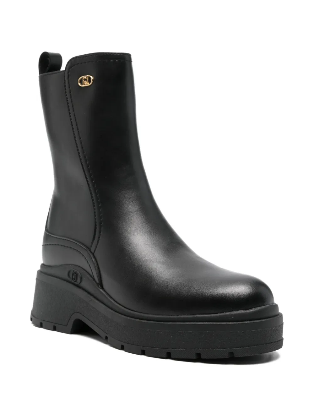 Liu •jo Andrea Logo-plaque Ankle Boots In Black