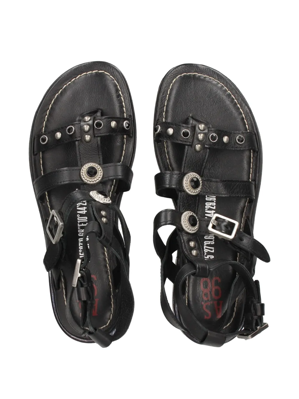 A.S.98 Grant sandalen verfraaid met gesp Zwart