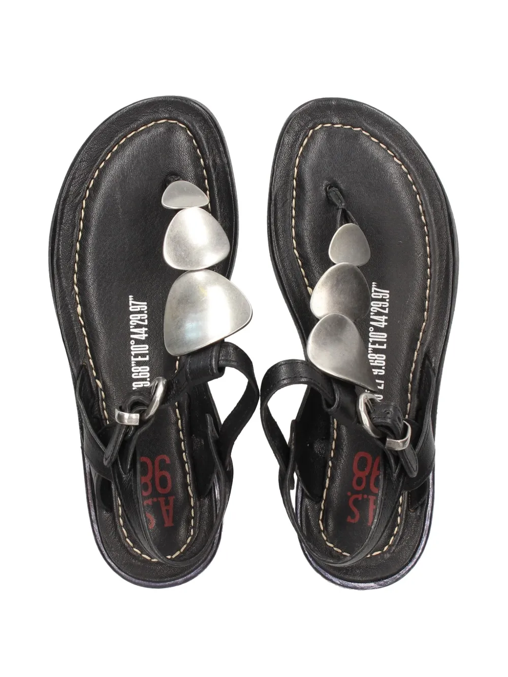As98 T-bar Embellishment Buckle Sandal In Black