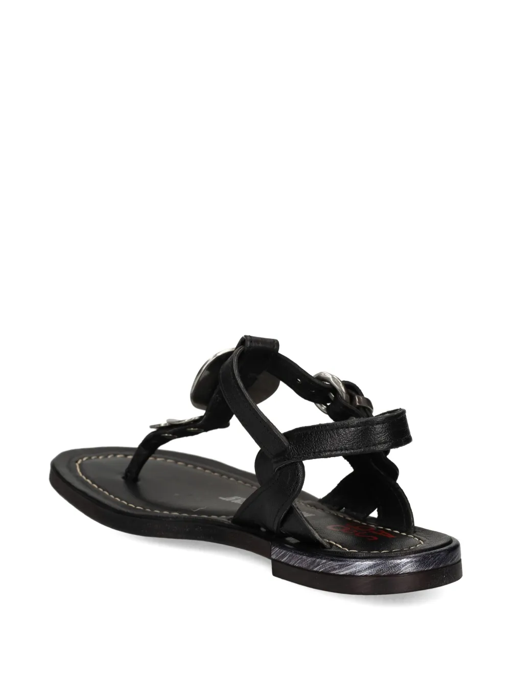 As98 T-bar Embellishment Buckle Sandal In Black