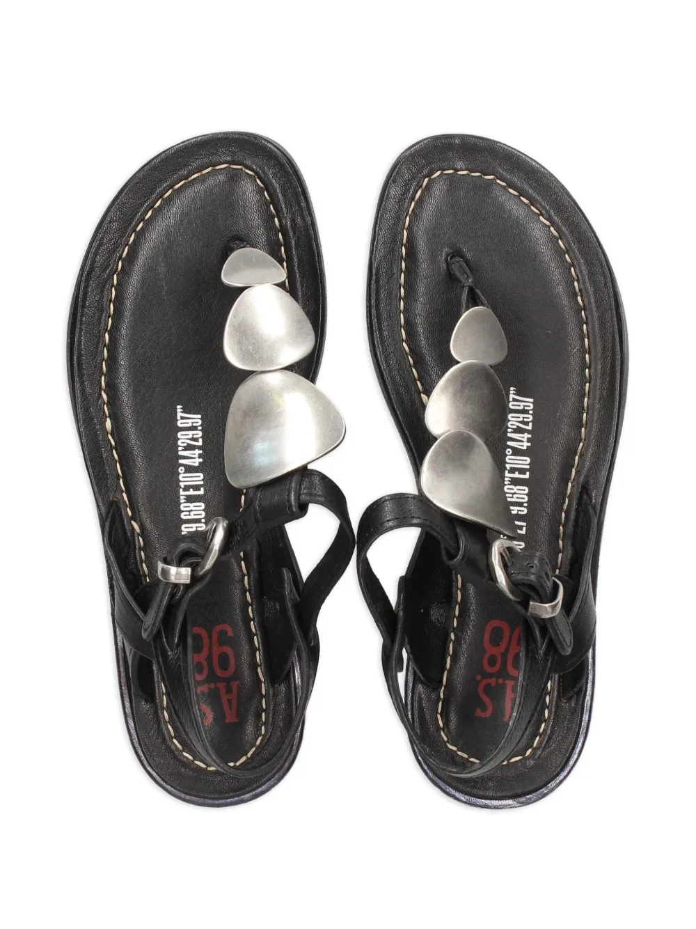 A.S.98 Sandalen met T-bandje Zwart