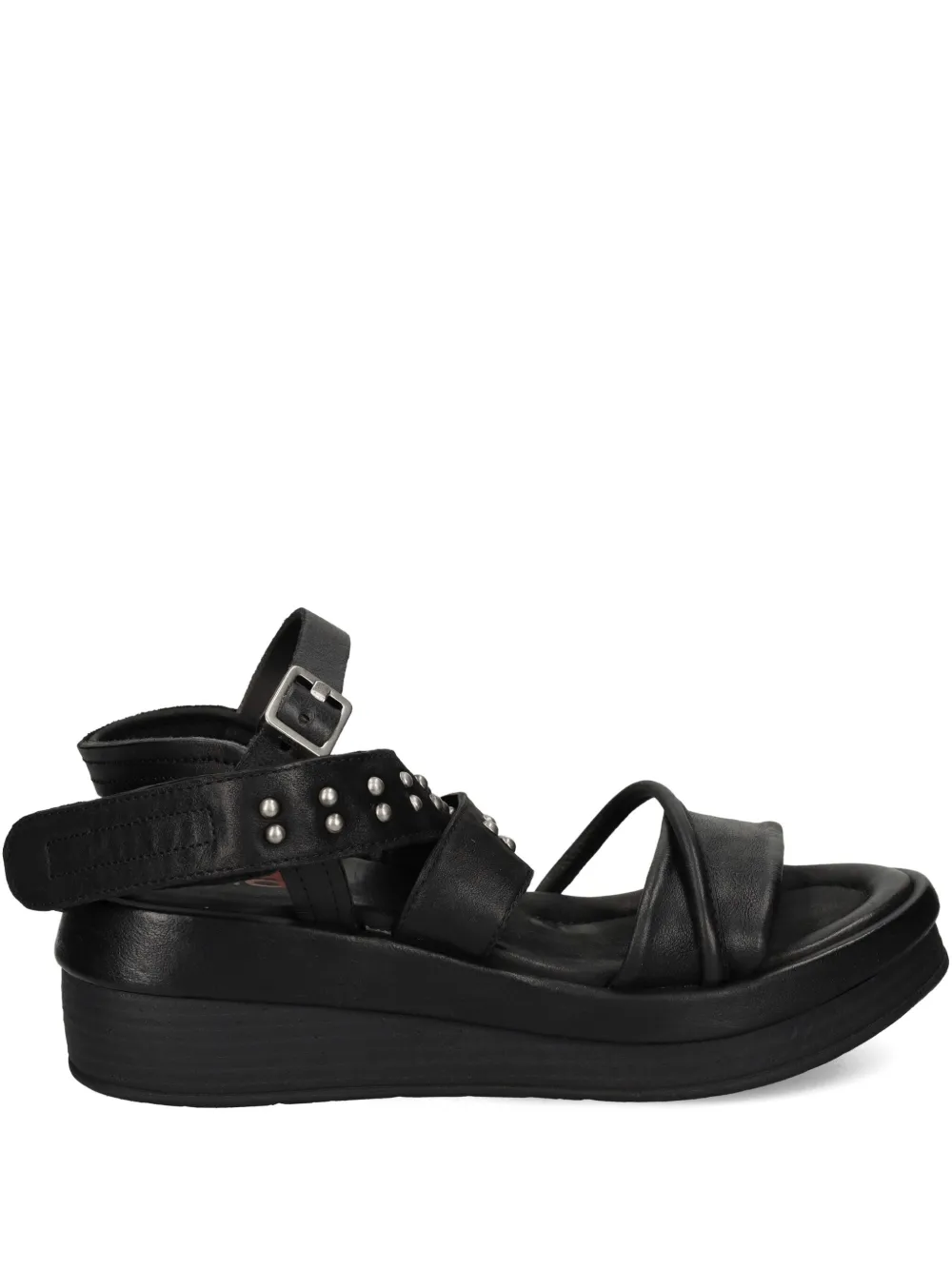 A.S.98 Shiloh sandalen met gesp met studs Zwart