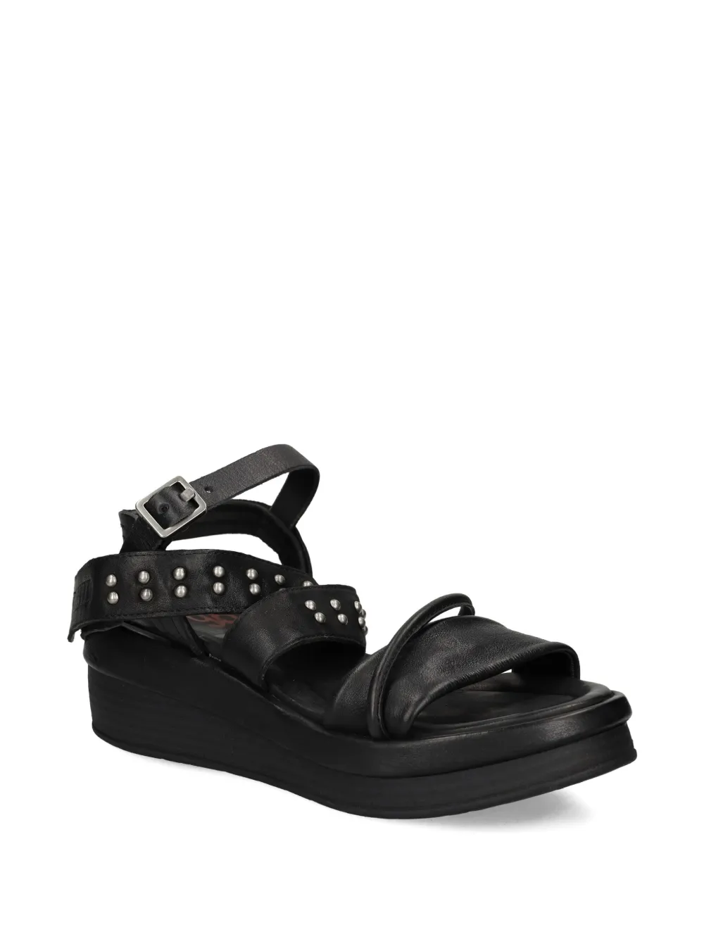 A.S.98 Shiloh sandalen met gesp met studs Zwart