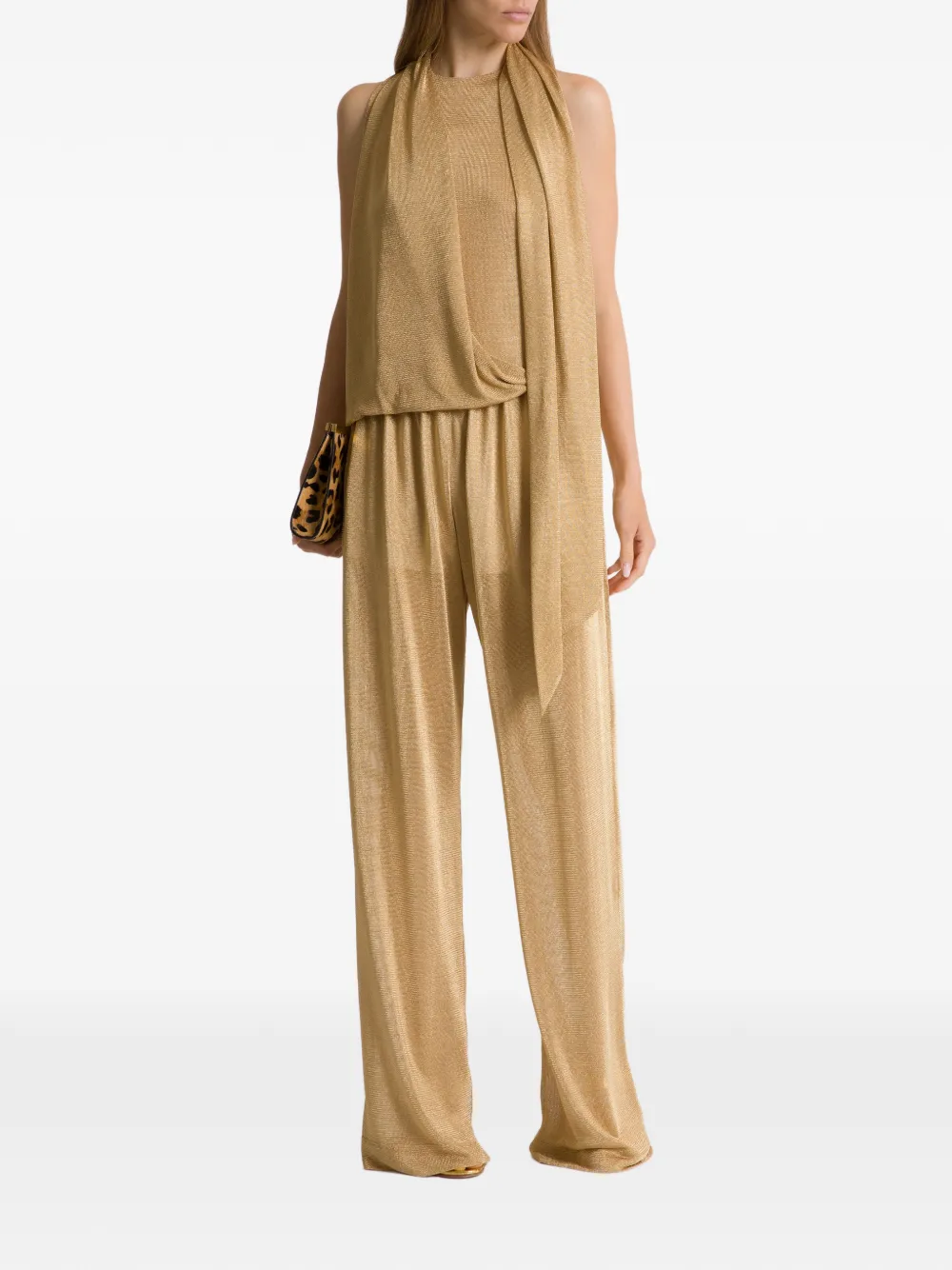  Alberta Ferretti Draped Sleeveless Top - Gold 