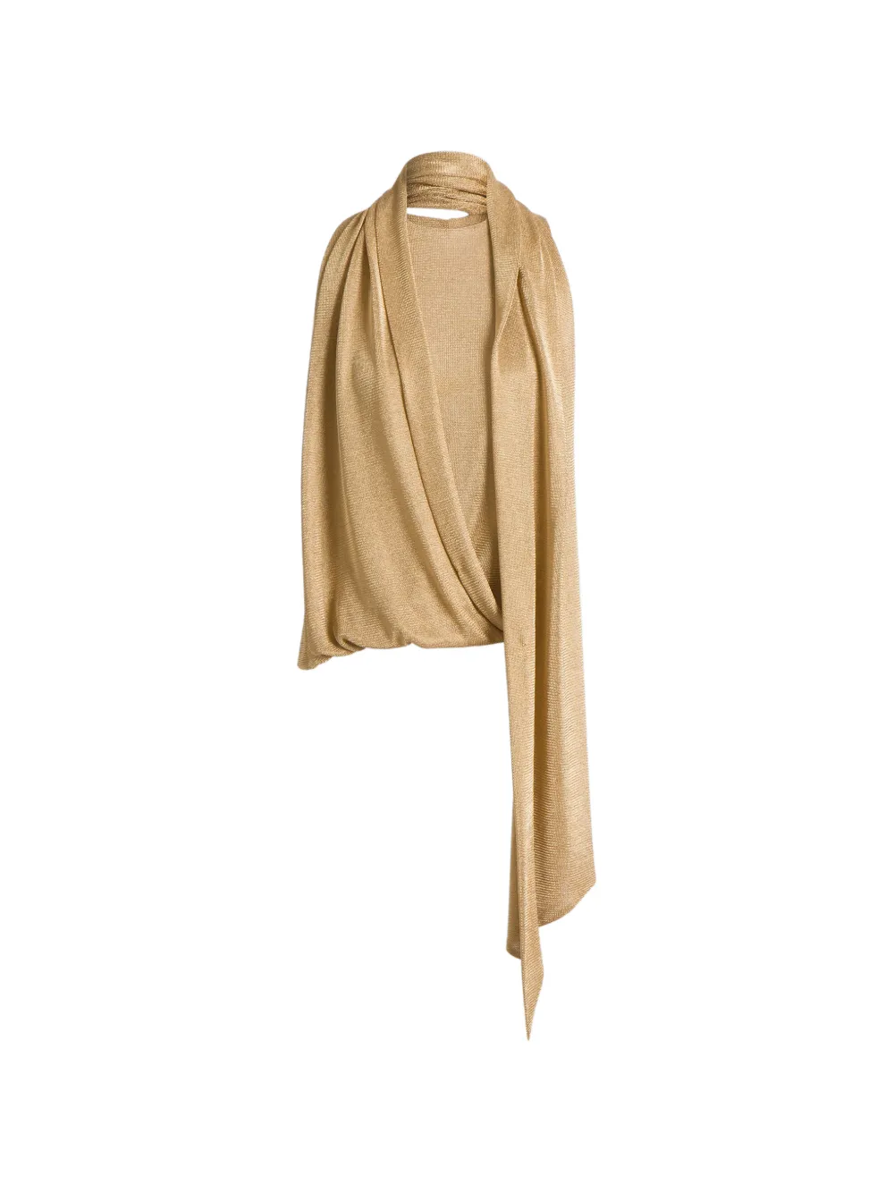 Alberta Ferretti Top smanicato con dettaglio drappeggiato - Oro