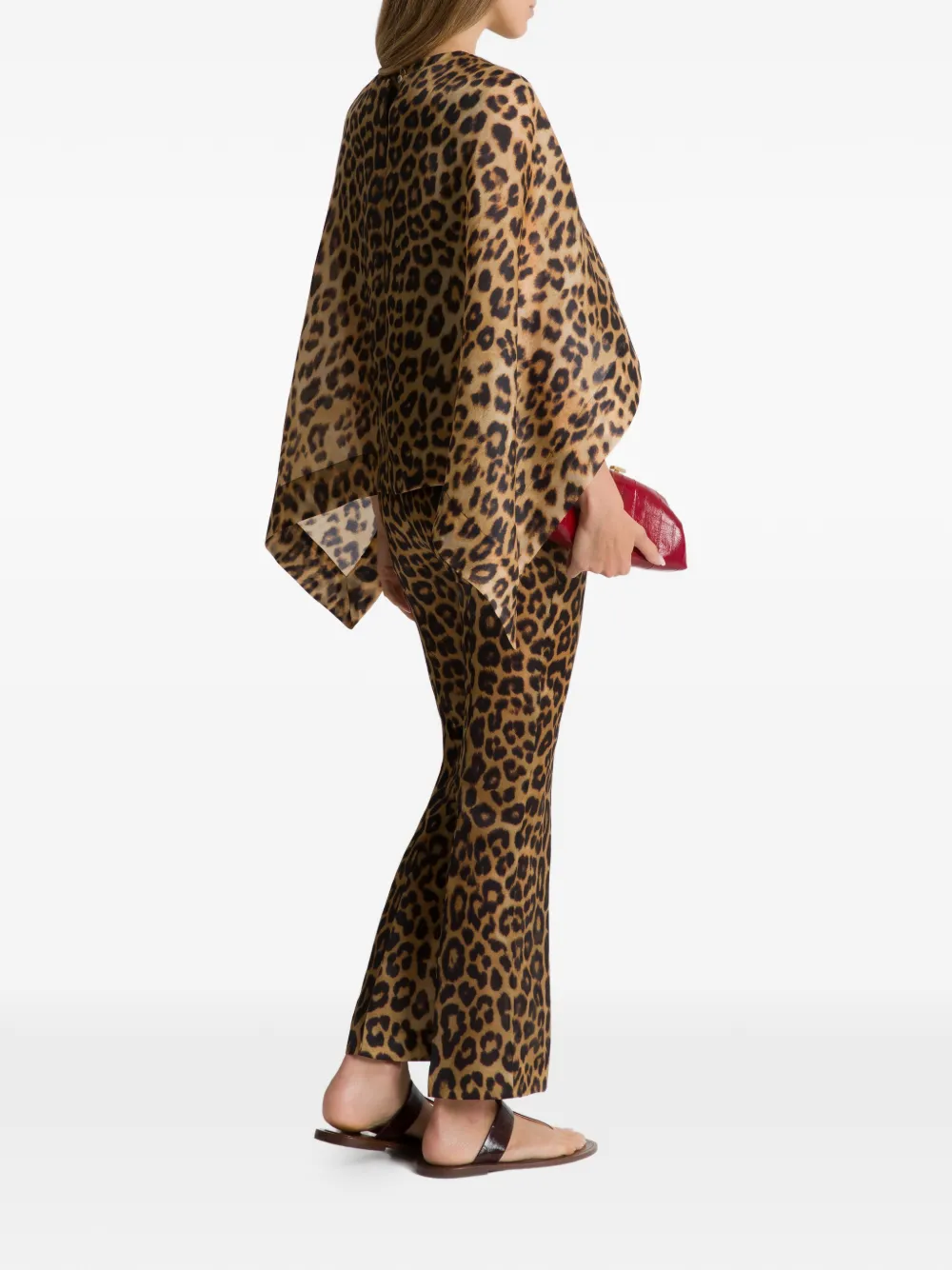 Alberta Ferretti Gelaagde top met luipaardprint Bruin