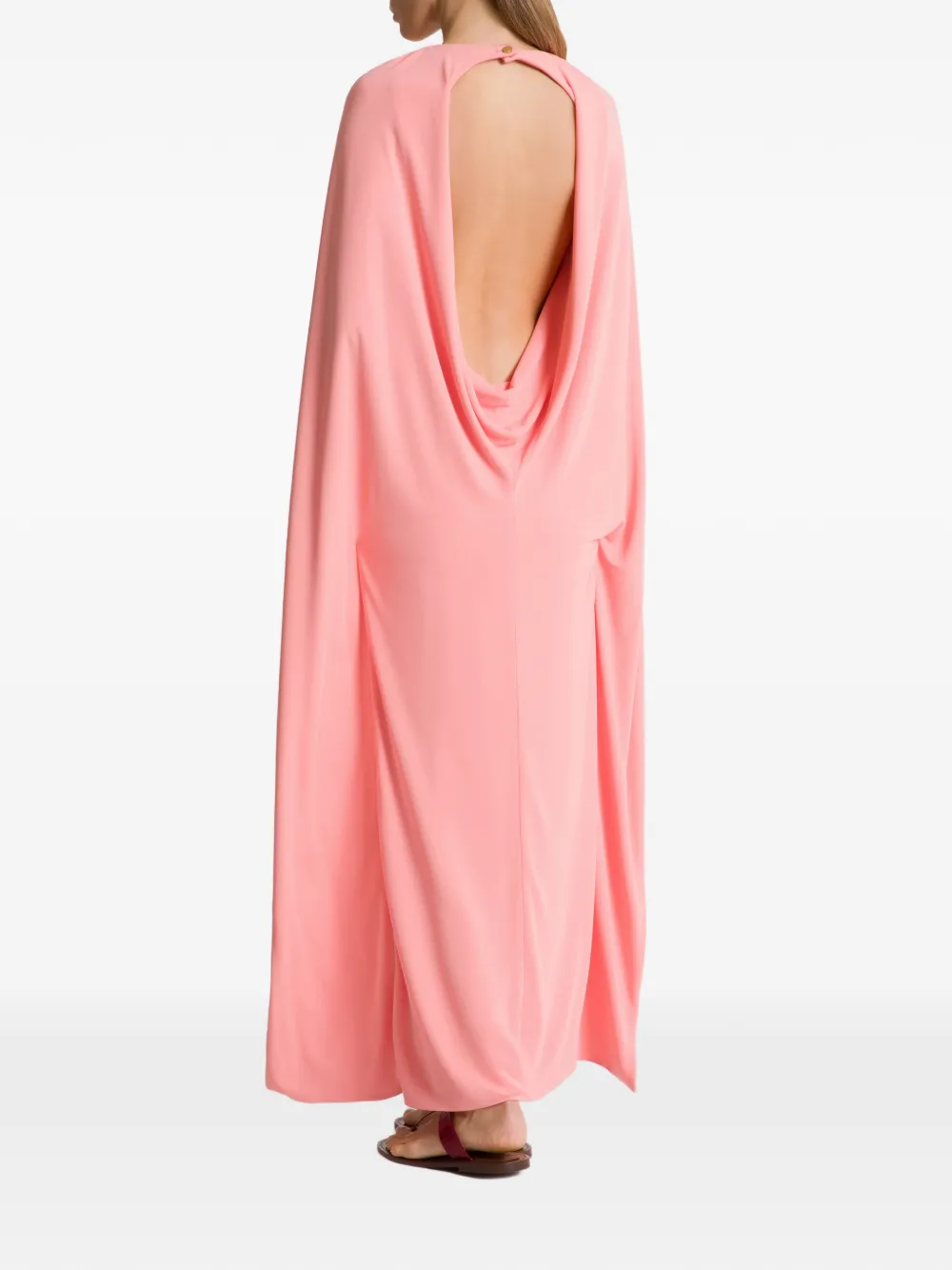  Alberta Ferretti Open-back Cape Maxi Dress - Pink 