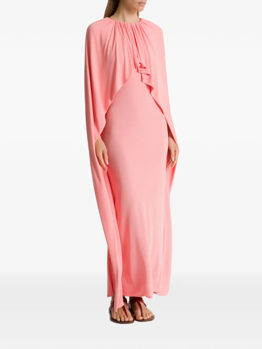  Alberta Ferretti Open-back Cape Maxi Dress - Pink 
