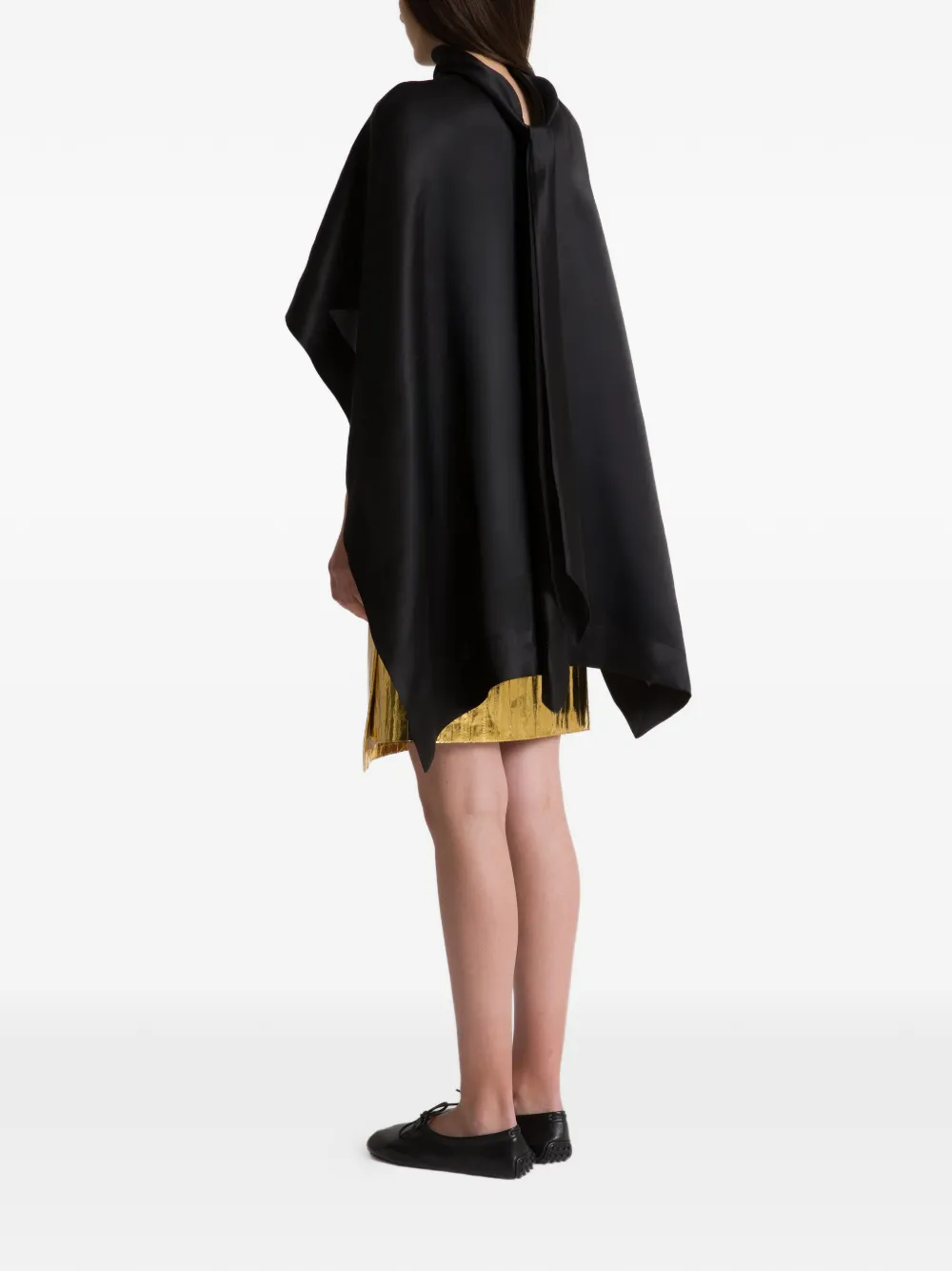  Alberta Ferretti Mock-neck Cape - Black 