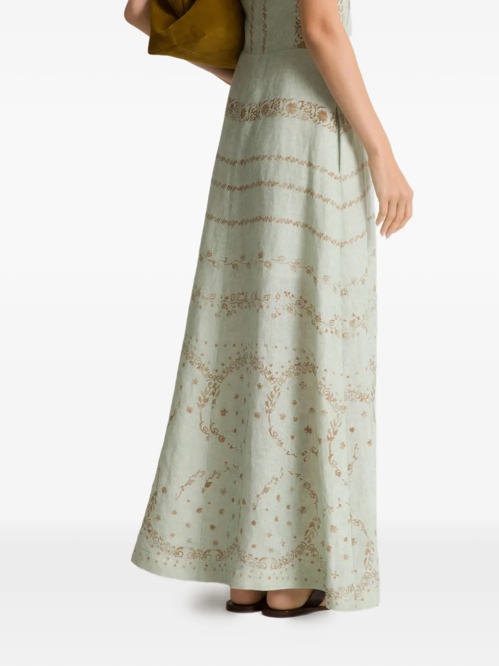 Alberta Ferretti Maxi-jurk met bloemenprint Groen