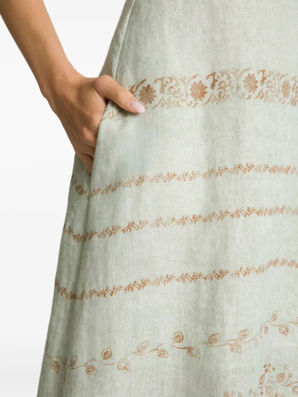 Alberta Ferretti Maxi-jurk met bloemenprint Groen