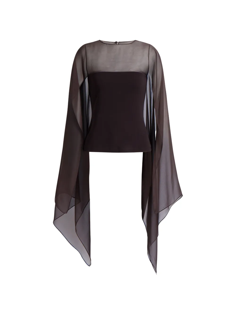 Alberta Ferretti Top semi trasparente - Marrone