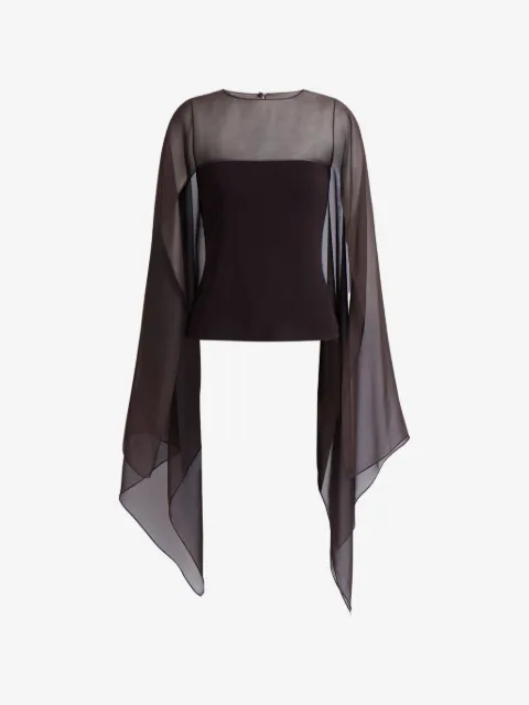 Alberta Ferretti sheer-cape top