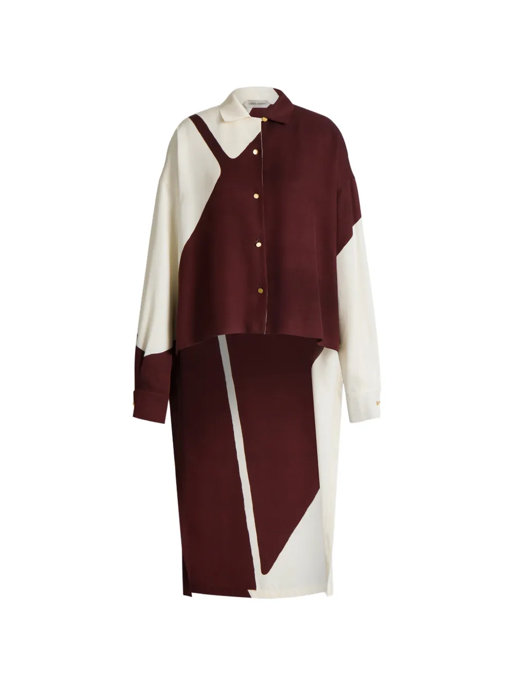 Alberta Ferretti Camicia con design color-block - Marrone