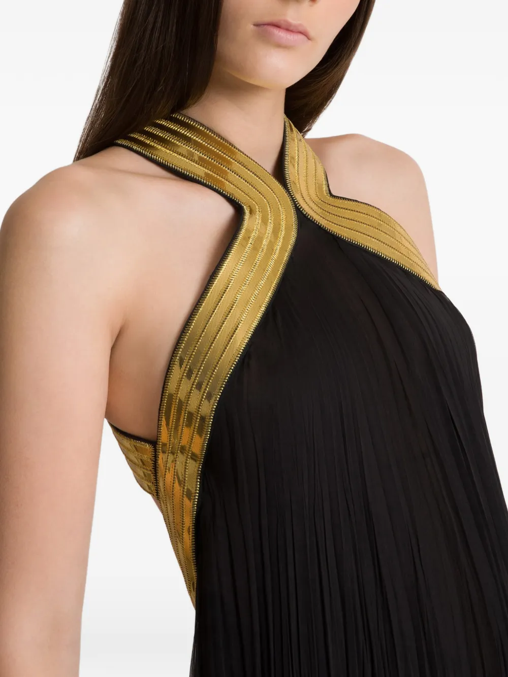 Alberta Ferretti Geplooide maxi-jurk Zwart